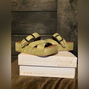 Blowfish Women's Green Sandals, new in box, size 7, cute and comfortable